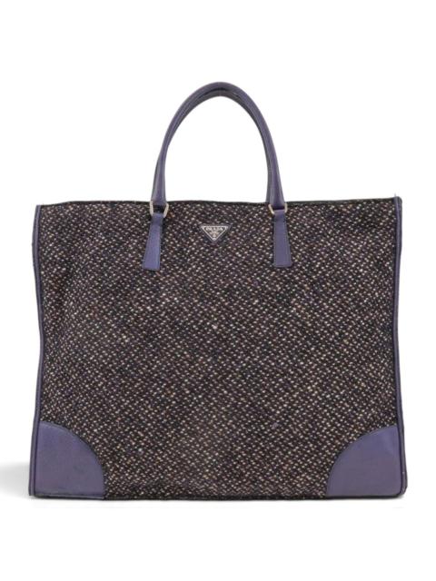 Prada Triangle wool tote