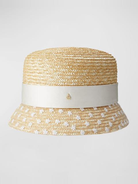 MAISON MICHEL Kendall Mini Bridal Straw Bucket Hat