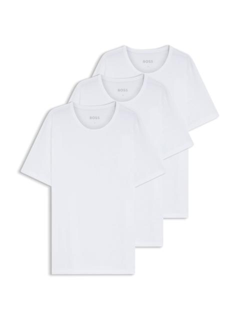 BOSS THREE-PACK OF LOGO-EMBROIDERED T-SHIRTS IN COTTON