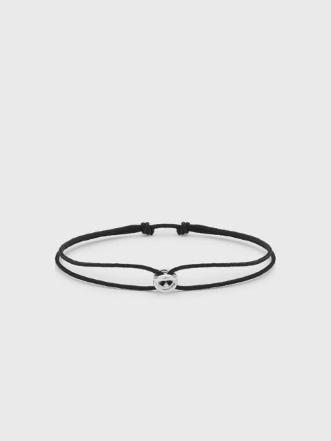 le gramme 1g-polished sterling silver-entrelacs black-cord-bracelet