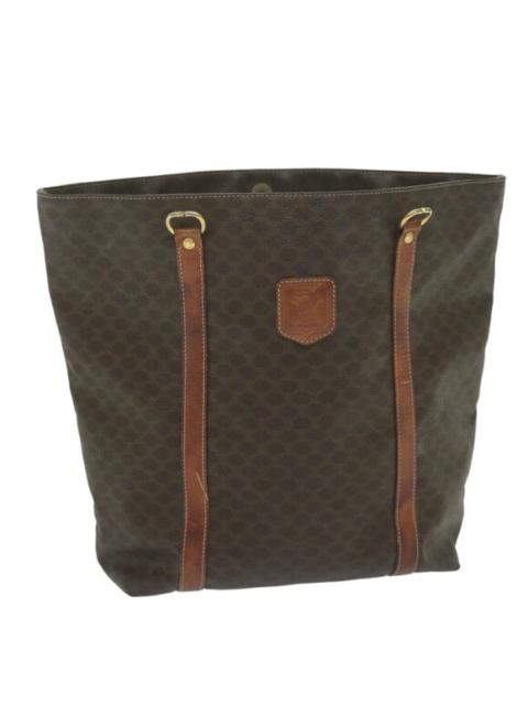 CELINE Macadam Canvas Tote Bag Leather Brown