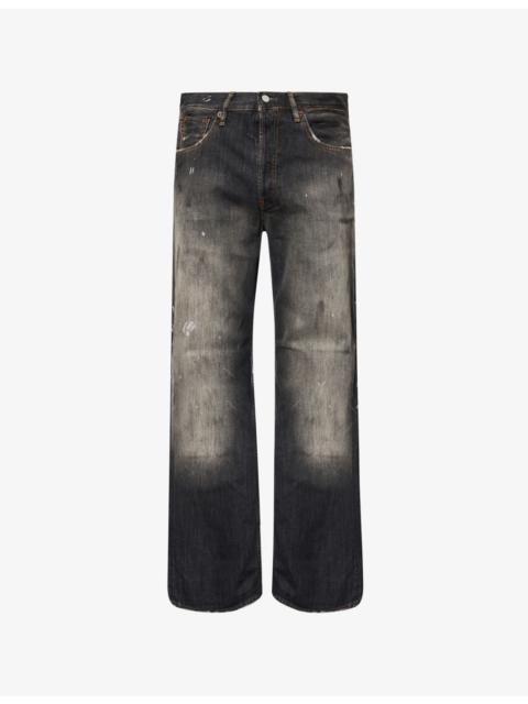 Acne Studios Trafalgar Wide-leg Brand-Patch Denim Jeans