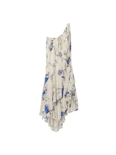 Burberry Burberry Knight Hardware One-Shoulder Dress