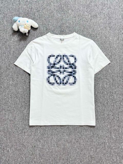 Loewe Loewe white mosaic embroidered logo short-sleeved T-shirt