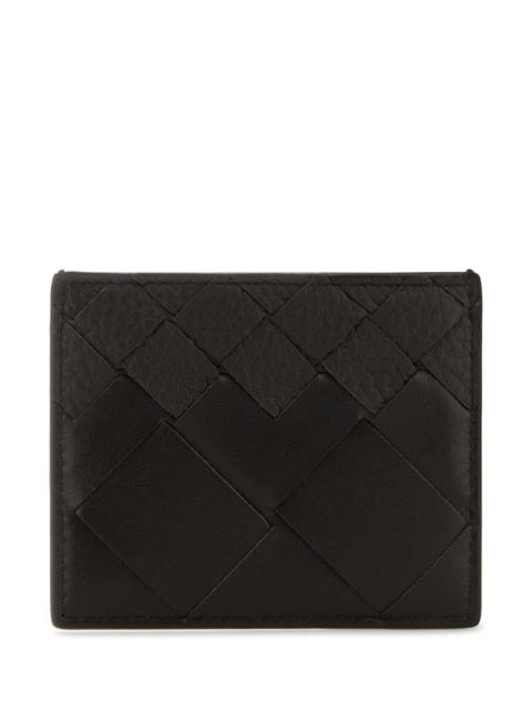 Bottega Veneta Bottega Veneta Men Dark Brown Leather Intrecciato Card Holder