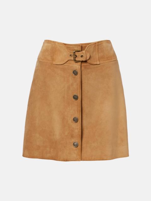 Etro Belted suede skirt