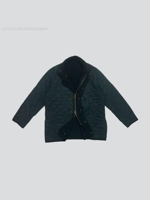 VTG Barbour Quilted Nylon Men Jacket Navy Blue Size L Harrington Jacket Outdoor Style
