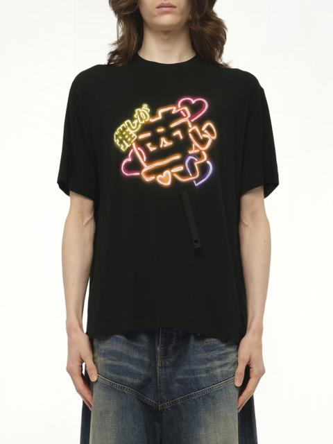 doublet Big Japanese Neon Paint Fan Service T-Shirt in Black