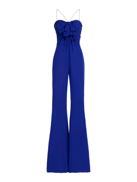 GIAMBATTISTA VALLI Ruffled Bow-Detailed Jumpsuit blue