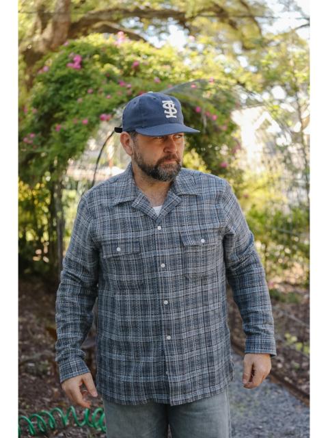 3sixteen 3SIXTEEN CAMP SHIRT- BLUE DOBBY PLAID