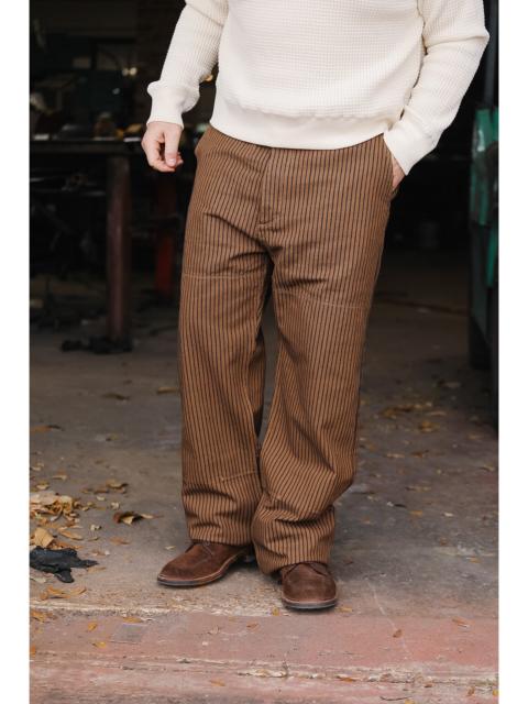 FREENOTE CLOTH FREENOTE CLOTH ORTEGA PANT- BROWN HERRINGBONE DOBBY
