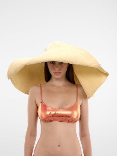 Blumarine Beige Canvas Oversized Bucket Hat
