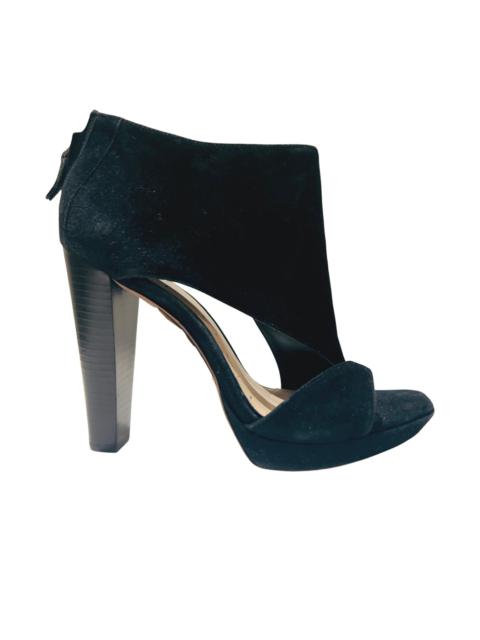 Other Designers Black Suede Cutout Stiletto Bootie