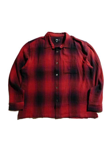 Stüssy Stüssy Loose Weave Plaid Shirt Red