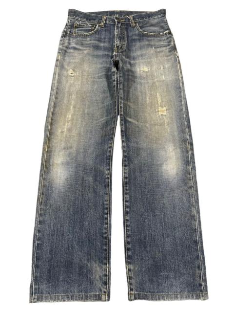 Other Designers Japanese Brand - Vintage Japanese Uniqlo Blue Wash Distress Loose Jeans