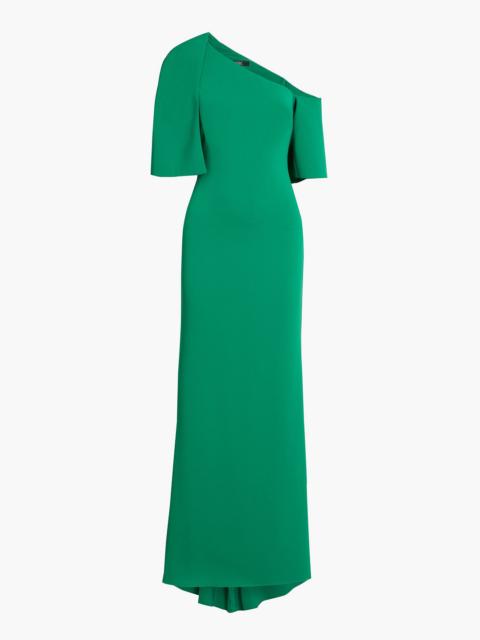 Other Designers One-shoulder cape-effect crepe gown