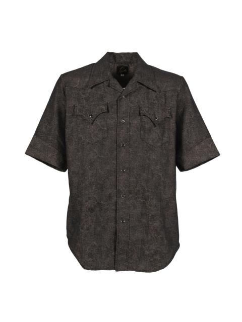 NEEDLES S/S WESTERN SHIRT - MICRO SHADOW PLAID / BRW