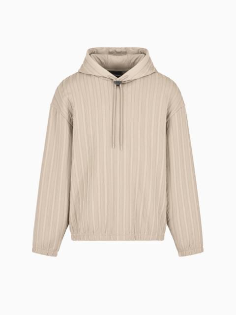EMPORIO ARMANI HOODED JERSEY SWEATSHIRT WITH NYLON INSERTS