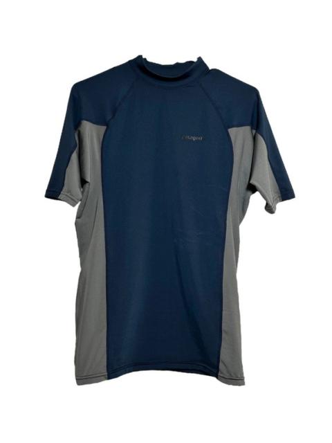 Patagonia Rash Guard Sun Shirt UPF 50 Quick Dry Short Sleeve Navy Gray M