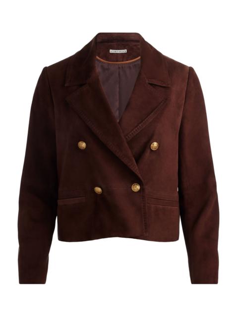 Alice + Olivia AVERY SUEDE DOUBLE BREASTED BLAZER