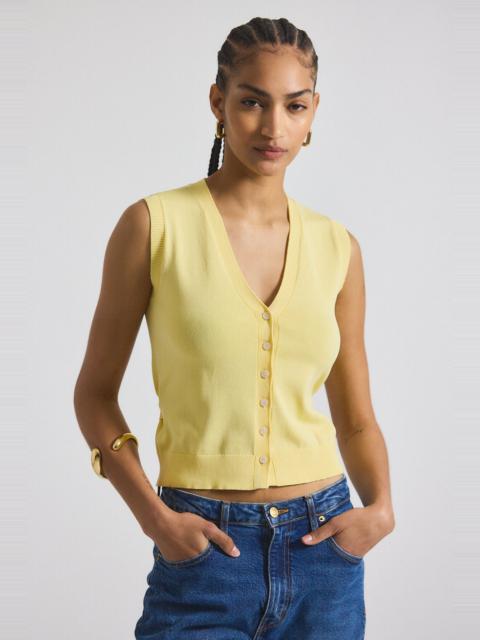 DEREK LAM 10 CROSBY BRIT REFINED SLEEVELESS CARDIGAN WITH TIE