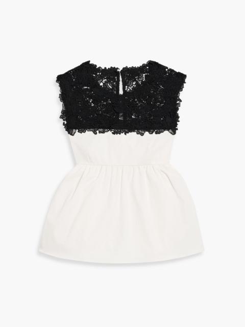 KIKA VARGAS Ivonne guipure lace and poplin top