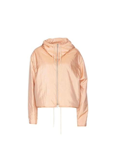 Jil Sander Blend Silk Zip-Up Hooded Jacket Women