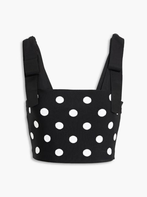 CAROLINA HERRERA Cropped polka-dot intarsia tank
