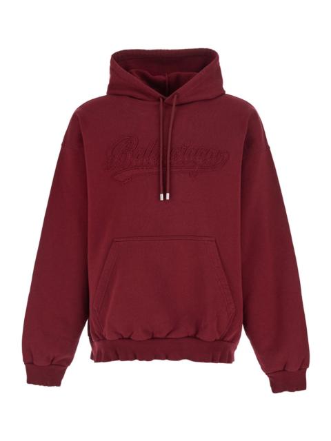 BALENCIAGA Balenciaga Men Red Hoodie With Drawstring Hood And Logo Lettering On The Front In Cotton For Men