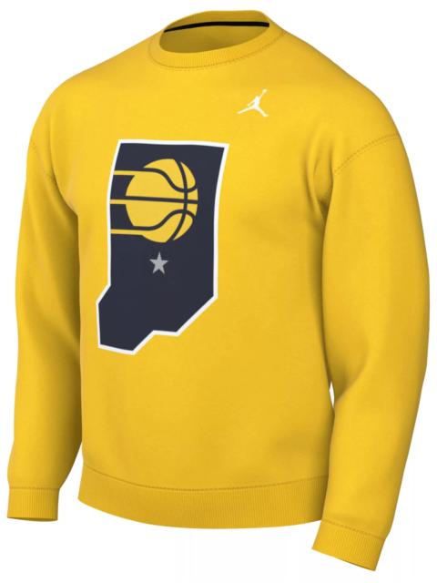 Jordan Nike Men's Indiana Pacers Yellow Statement Logo Crewneck Sweatshirt