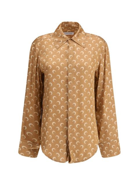 Marine Serre Women Moon Satin Button Down Shirt