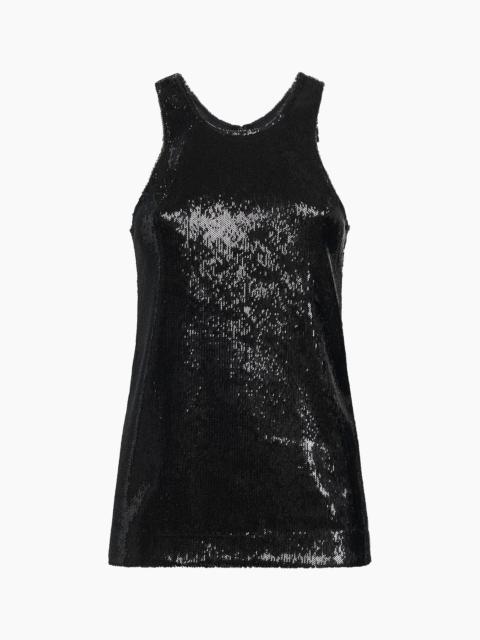 TOTEME Black sequin curved tank top
