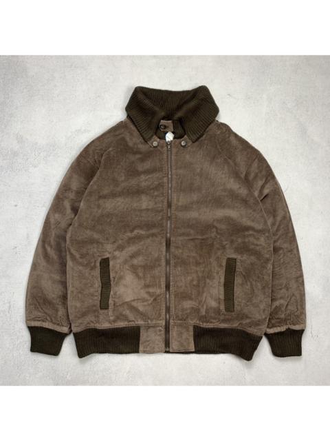 Other Designers Woolrich Woolen Mills - Woolrich Brown Corduroy Bomber Jacket with Ribbed Collar
