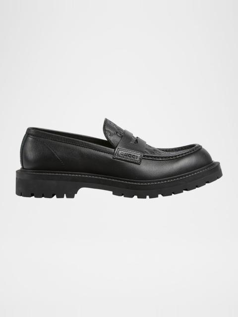 GUCCI Men's Miart Guccissima Lug Sole Loafers