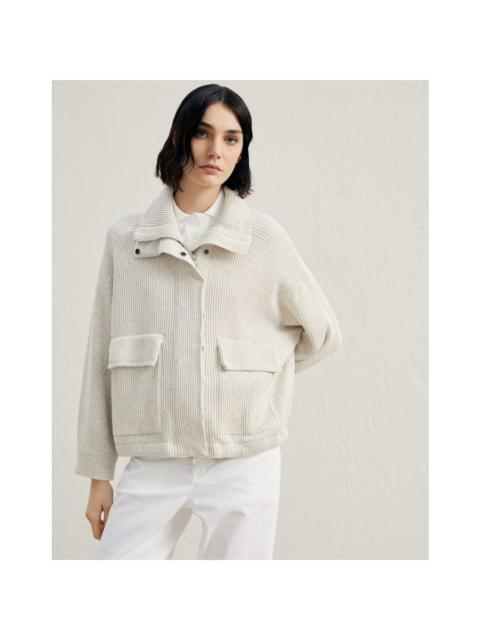 Brunello Cucinelli Brunello Cucinelli Wooff White Relaxed Cotton Jacket