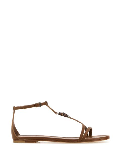 Gucci Women Caramel Leather Sandals