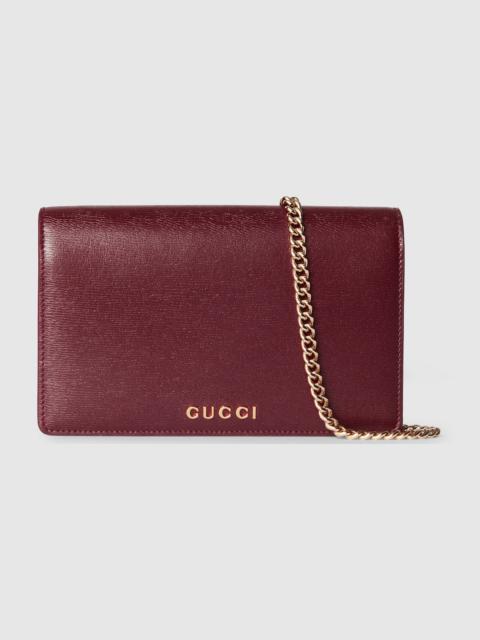 Chain wallet with Gucci script