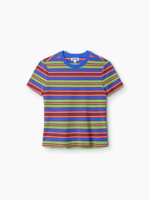 STAUD STAUD WEEKEND CREW TEE SPECTRUM STRIPE