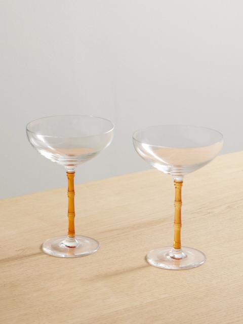 La DoubleJ Bamboo Set Of Two Crystal Champagne Coupes