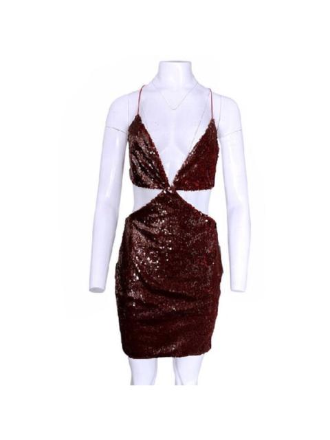 Other Designers TOBY Burgundy Sequin Mini Dress w/ Near Naked Cut-Outs NWT