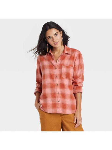 Other Designers Universal Thread Pink Plaid Button Up Flannel Medium