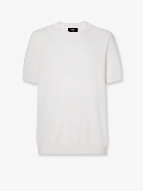 FENDI Fendi Cotton and Cashmere Sweater White Men