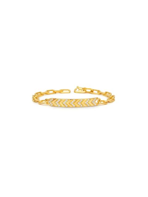 SPRWMN YELLOW GOLD DIAMOND CHEVRON CHAIN BRACELET