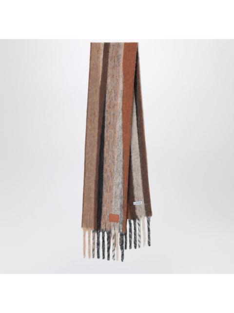 Loewe Loewe Beige Striped Wool And Alpaca Blend Scarf Men