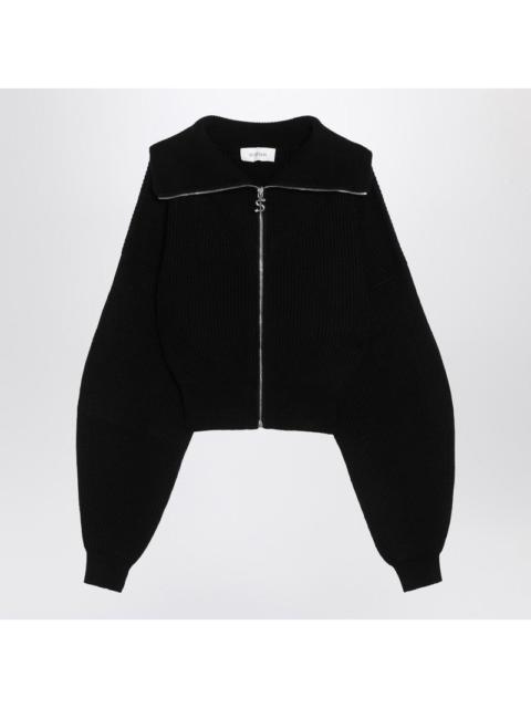 Sportmax Sportmax Black zip-up cardigan in wool and cashmere