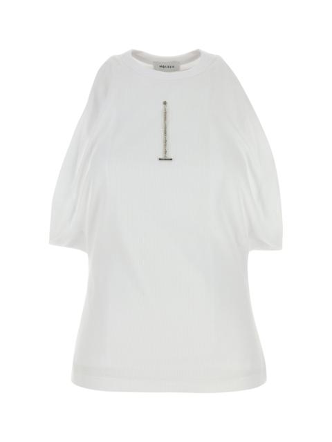 Alexander McQueen White stretch cotton top