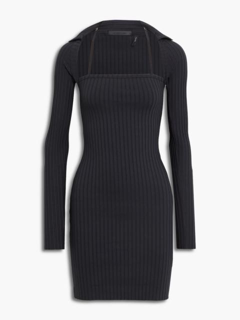 Helmut Lang Ribbed-knit pima cotton-blend mini dress