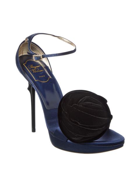 Roger Vivier Roger Vivier Rose Satin & Velvet Platform Sandal