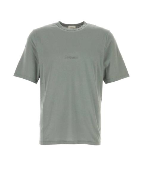 SAINT LAURENT Saint Laurent Men Sage Green Cotton T-Shirt