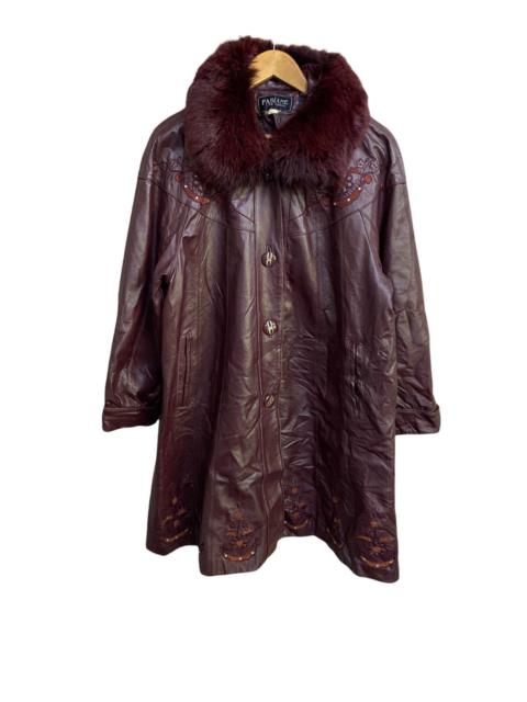 Other Designers Vintage - High Fashion Embroidered Logo By Fabiane Fur leather Coat